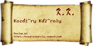 Kozáry Károly névjegykártya