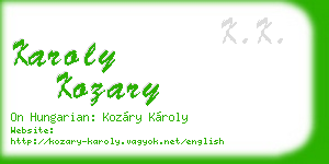 karoly kozary business card